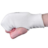 MAR-168A | White Elasticated Fabric Mitts For Hand Protection