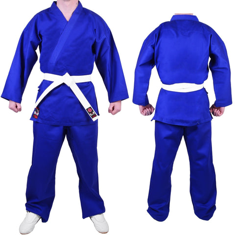 MAR-005B | Blue Karate Student Uniform Gi (8oz Fabric) + FREE BELT