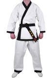 MAR-009 | White Karate Uniform w/ Black Trim (8oz Fabric) + FREE BELT