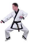 MAR-009 | White Karate Uniform w/ Black Trim (8oz Fabric) + FREE BELT