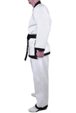 MAR-009 | White Karate Uniform w/ Black Trim (8oz Fabric) + FREE BELT