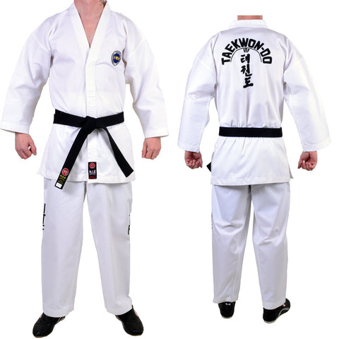 MAR-039 | White ITF Taekwondo Student Uniform + FREE BELT