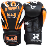 MAR-118C | Orange & Black Tiger Print Boxing & Kickboxing Gloves