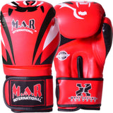 MAR-118D | Red & Black Tiger Print Boxing & Kickboxing Gloves