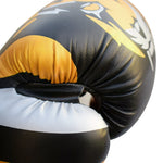 MAR-118B | Gold & Black Tiger Print Boxing & Kickboxing Gloves