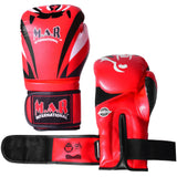 MAR-118D | Red & Black Tiger Print Boxing & Kickboxing Gloves