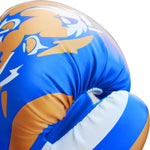 MAR-118E | Blue & Gold Tiger Print Boxing & Kickboxing Gloves