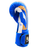 MAR-118E | Blue & Gold Tiger Print Boxing & Kickboxing Gloves