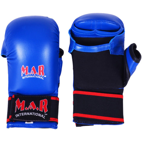 MAR-143A | Blue Karate Gloves w/ Padded Thumb