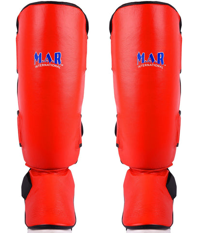 MAR-149A | Kickboxing & Thai boxing Genuine Leather Shin & Instep Guards