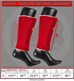 MAR-170C | Red Elasticated Fabric Shin Guard For Shin Protection