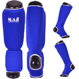 MAR-171D | Blue Elasticated Fabric Shin & Instep Guard