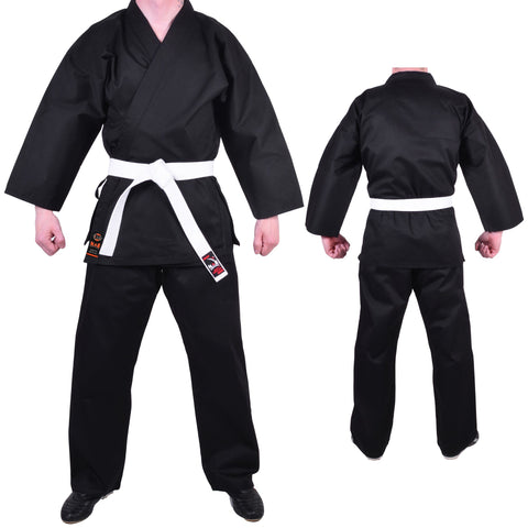 MAR-004A | Black Karate Student Uniform Gi (7.5oz Fabric) + FREE BELT