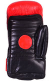 MAR-140 | Genuine Leather Red & Black Coaching/Training Mitts (One Size)