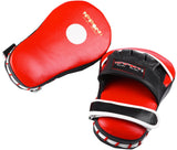 MAR-199 | Red+Black Genuine Leather Large Curved Focus Mitts