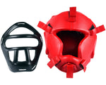 MAR-134A | Red Head Guard w/ Grill Mask For Training