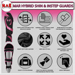 MAR-148I | Black & Pink Kickboxing/Thai Boxing Shin & Instep Guards