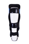 MAR-148J | Blue Shin & Instep Guards Lightweight Microfiber Leather Pads