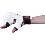 MAR-143C | White Karate Gloves w/ Padded Thumb