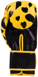 MAR-117 | Black/Yellow Leopard Print Boxing/Kickboxing Gloves