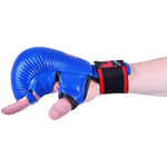 MAR-143A | Blue Karate Gloves w/ Padded Thumb