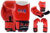 MAR-107B | Red Genuine Cowhide Leather Boxing/Kickboxing Gloves