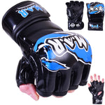 MAR-234F | Blue MMA Gloves Fingerless Combat Gloves with Thumb Design