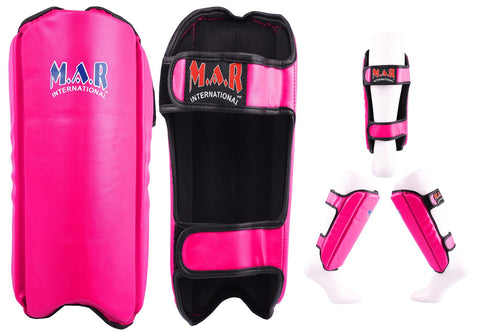 MAR-190C | Pink Shin Guards w/ Foam Padding