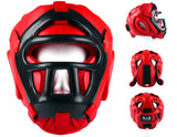 MAR-134A | Red Head Guard w/ Grill Mask For Training