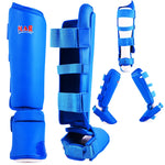 MAR-193C | Foam Padded Blue Shin & Instep Guards