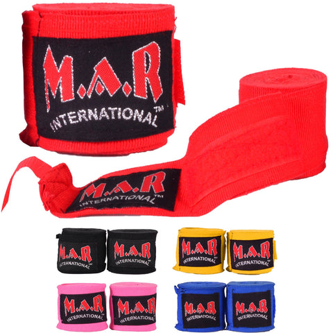 MAR-121A | Red Elasticated Boxing & Martial Arts Hand Wraps