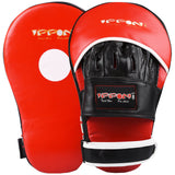 MAR-199 | Red+Black Genuine Leather Large Curved Focus Mitts