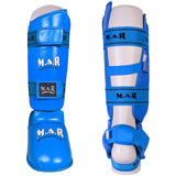 MAR-193G | Foam Padded Blue Shin & Instep Guards