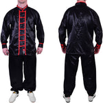 MAR-046B | Black Kung-Fu Wushu Uniform w/ Red Piping