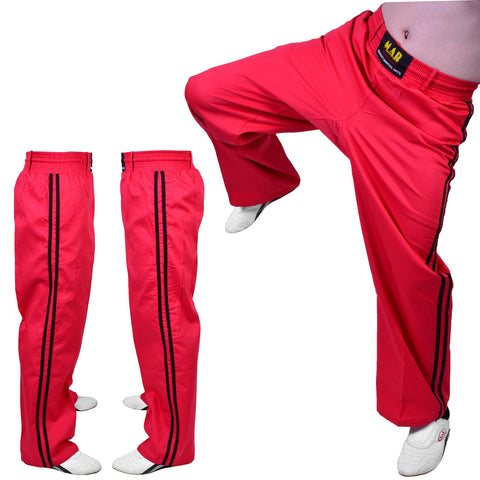 MAR-088D | Red & Black Kickboxing & Freestyle Two-Striped Trousers