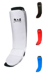 MAR-172A | White MMA Elasticated Fabric Shin & Instep Guard