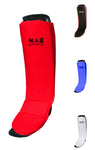 MAR-172C | Red MMA Elasticated Fabric Shin & Instep Guard