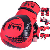 MAR-233D-N | Matte Red/Black MAYA Leather Amateur  MMA Gloves